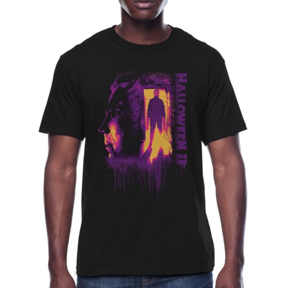 Halloween II Mens Halloween Horror Movie Michael Myers Black Shirt New